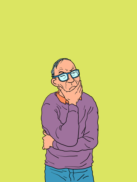 戴眼镜的人在思考聪明的人图片下载