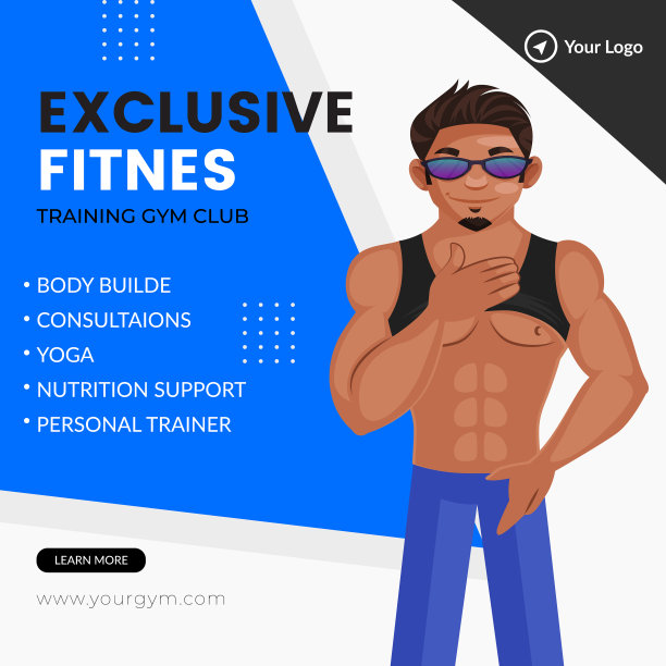健身训练俱乐部横幅设计图片下载