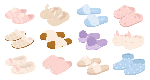 可爱的拖鞋套一双滑稽的家鞋图片下载