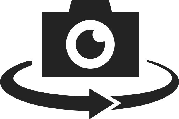 全景照片相机与圆圈箭头图片下载