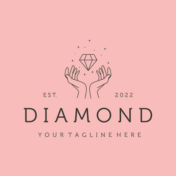 豪华钻石手线标志符号设计图片下载