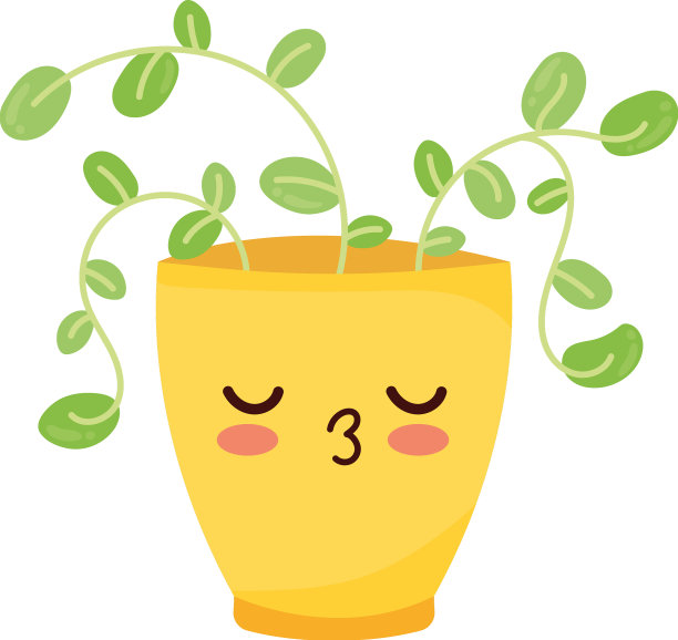 卡哇伊风格的黄色室内植物图片下载