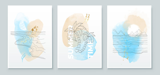 夏季热带墙艺术背景棕榈树图片下载