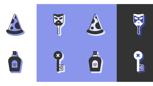 集香水狂欢面具老钥匙和切片的图片下载