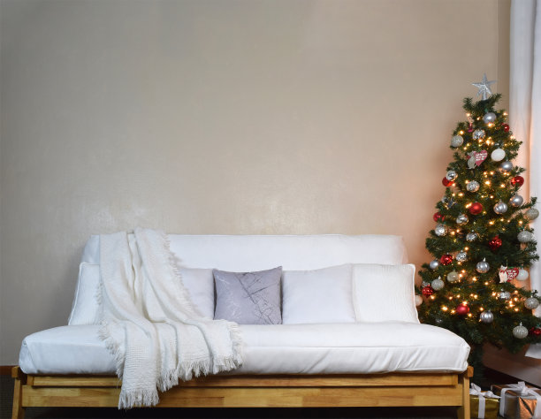 圣诞节期间的室内客厅模型图片下载