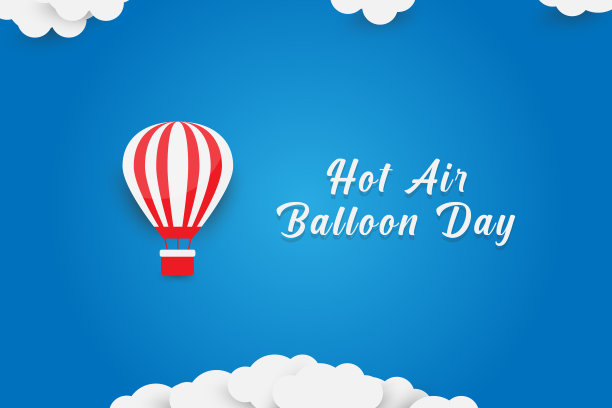 热气球日创意海报背景图片下载