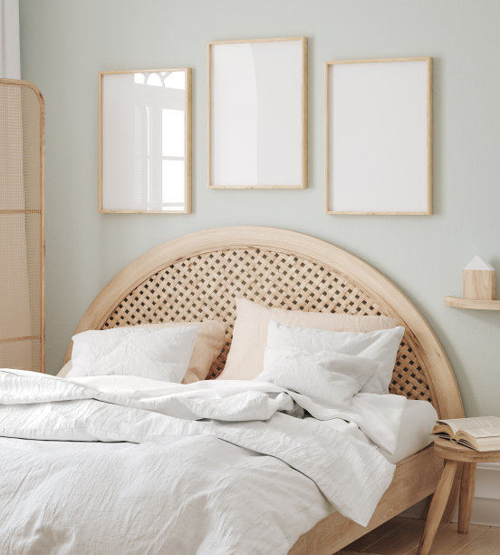 模拟框架在儿童房与天然木制家具图片下载