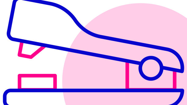 线办公室订书机图标孤立在白色图片下载