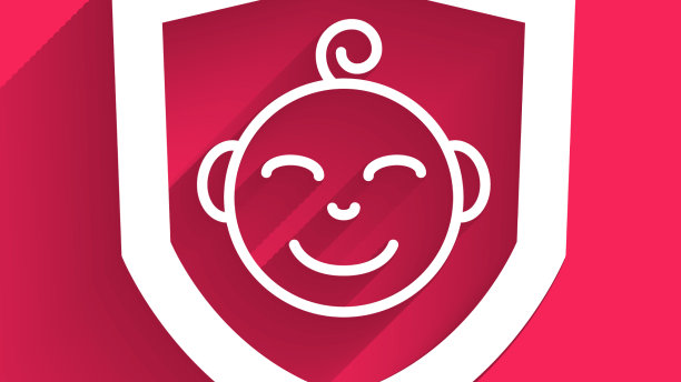 白宝宝上盾图标孤立与长图片下载