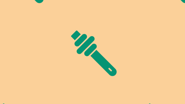 绿色和黑色蜂蜜勺棒图标分离图片下载