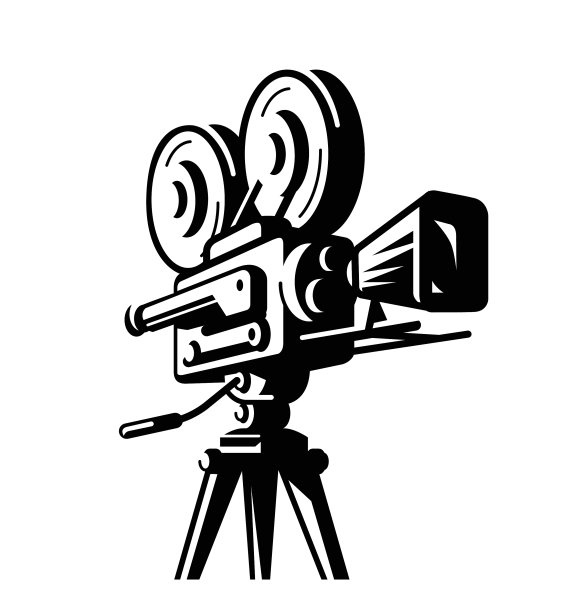 复古电影放映机与电影胶片图片下载
