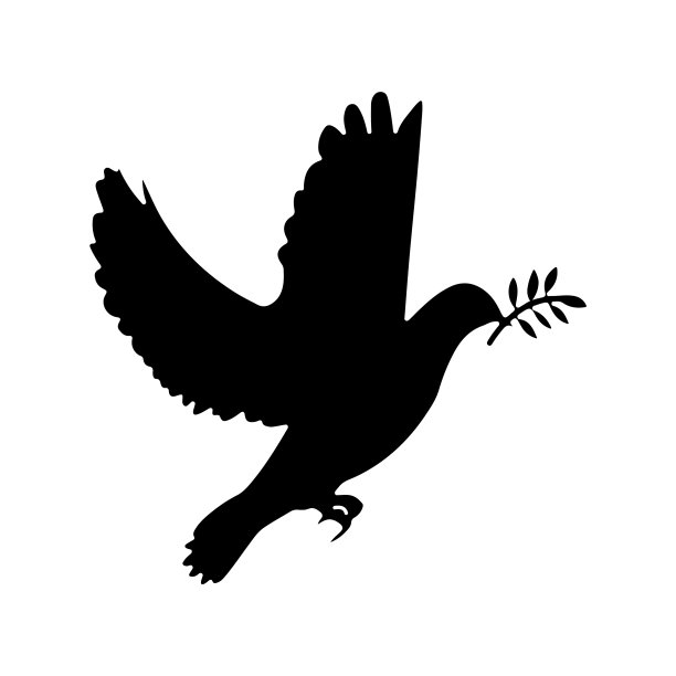 飞翔的和平鸽象征和平的剪影图片下载