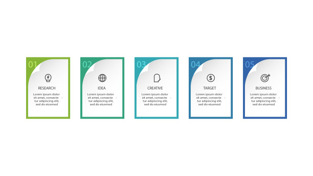 创造性的概念信息图与5个步骤图片下载