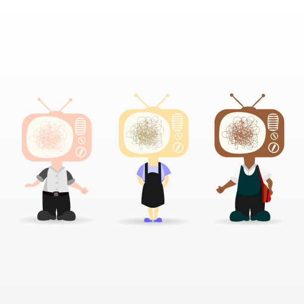 戴着电视头的小学生图片下载