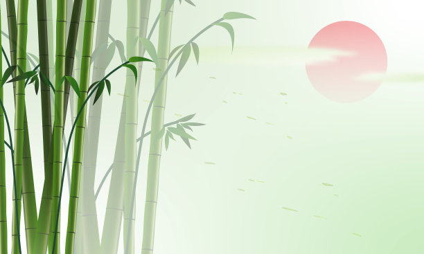 清晨的竹子背景图片下载