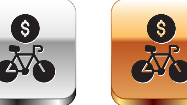 黑色自行车租赁手机应用程序图标孤立上图片下载