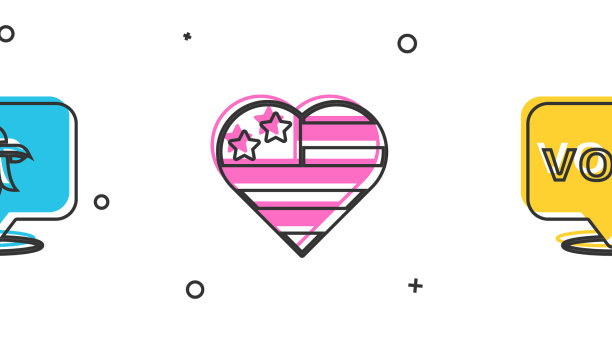 设置鹰美国独立日和投票图标图片下载