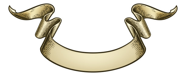 卷轴复古木刻横幅纸彩带画图片下载