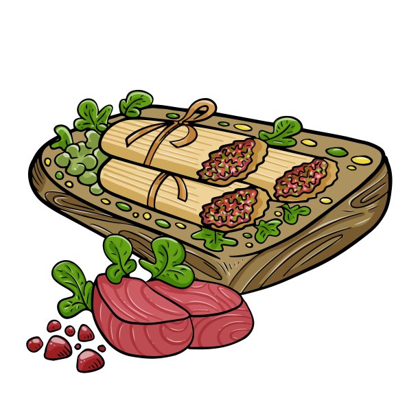 墨西哥玉米粉蒸肉配蒸香蕉叶-墨西哥传统美食图片下载