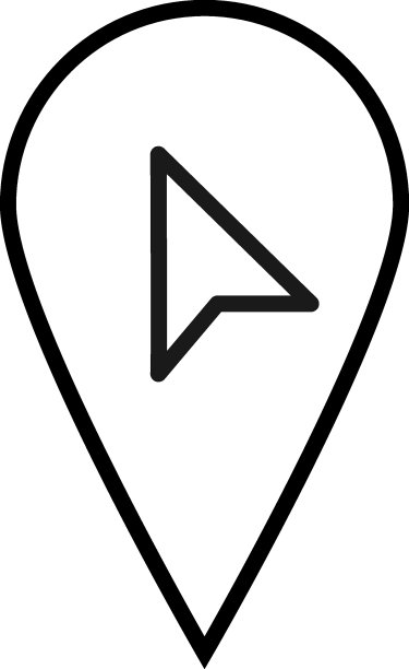 矢量符号绘制与黑色细线。简单的单色标志完美的文章，书籍，商店，商店。地理位置符号内的光标行图标图片下载