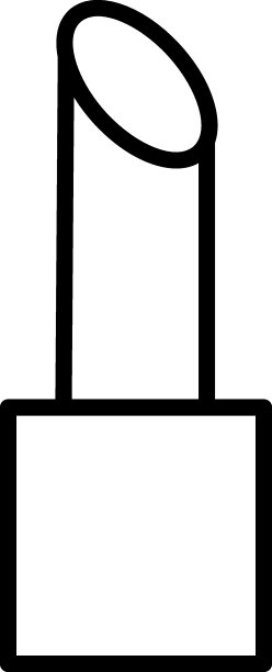 美妆概念。适用于网站、广告、网站等。可编辑的中风。方形管口红的线条图标图片下载