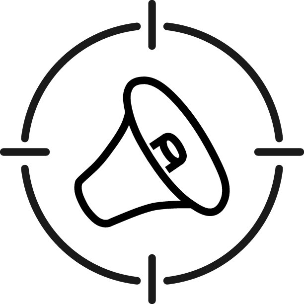 简单的黑白插图完美的网站，广告，书籍，文章，应用程序。现代标志和可编辑的笔画。目标内扬声器的矢量线图标图片下载