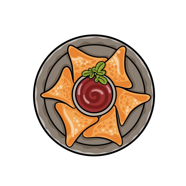 萨莫萨配新鲜薄荷蘸酱，印度菜图片下载