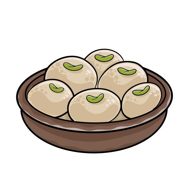 印度甜或甜点- Rasgulla，著名的孟加拉甜在粘土碗图片下载