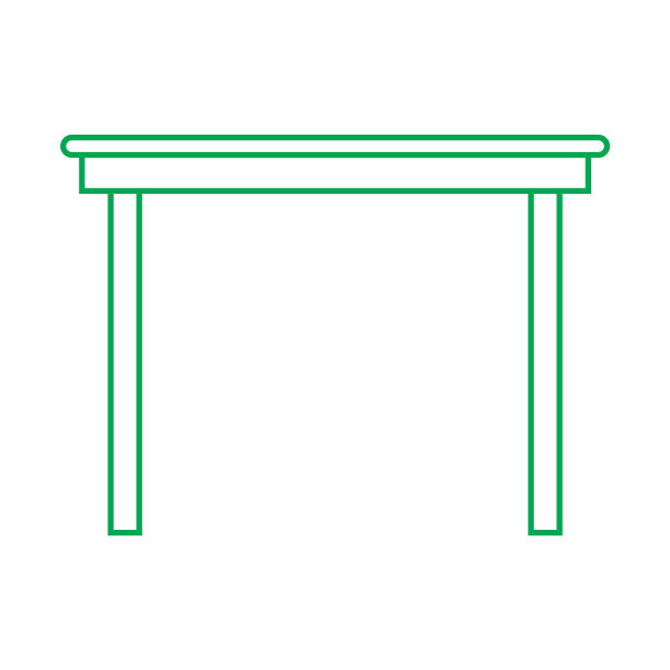 Eps10绿色木桌或桌线图标图片下载