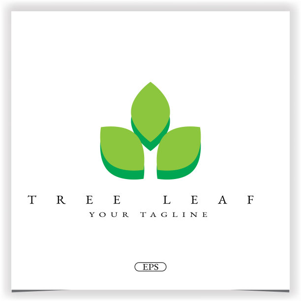 树叶子标志溢价优雅模板eps 10图片下载