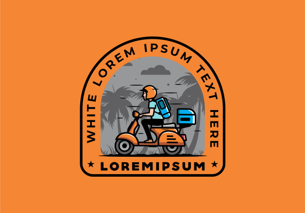 一个男人骑着滑板车去度假图片下载