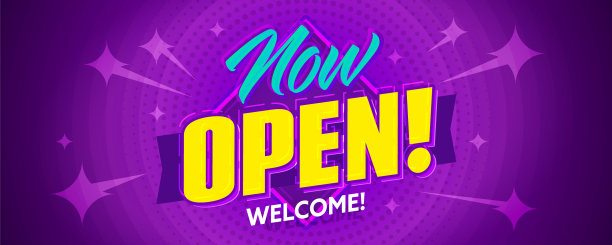 现在打开欢迎横幅模板图片下载