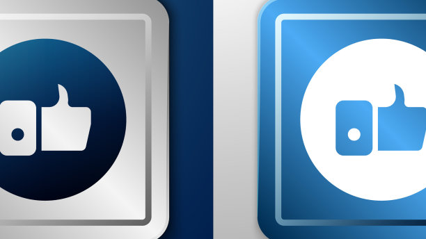 白色的手像图标孤立在蓝色和灰色图片下载