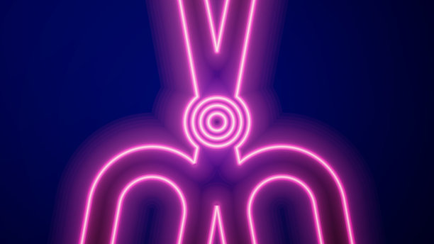 发光的霓虹灯剪刀图标孤立在黑色图片下载