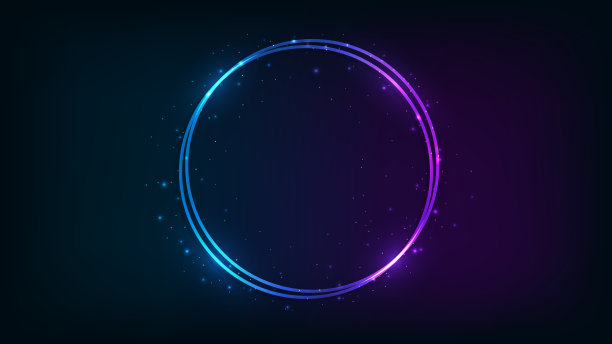 霓虹双圆框图片下载