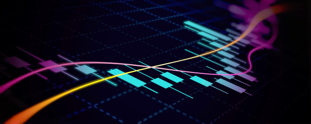 摘要金融图以股市上涨趋势线烛台图为背景的霓虹灯色图片下载