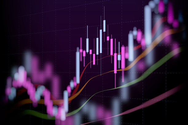 摘要金融图以股市上涨趋势线烛台图为背景的霓虹灯色图片下载