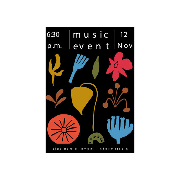 彩色抽象的斯堪的纳维亚花卉形状图片下载