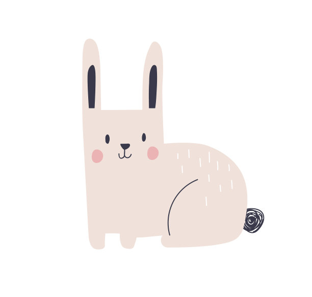 可爱的兔宝宝在斯堪的纳维亚风格快乐有趣图片下载