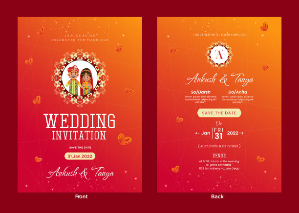 漂亮的印度婚礼邀请函图片下载