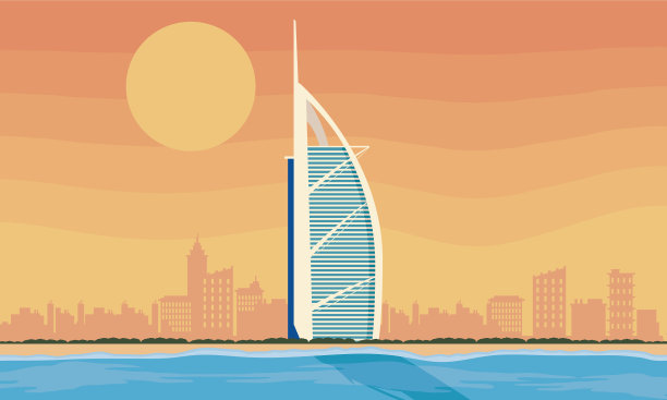 有建筑的迪拜城图片下载