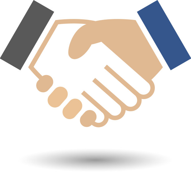 商业伙伴关系概念符号握手图标图片下载