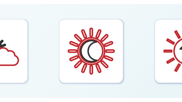 立线日落云天和月食的图片下载