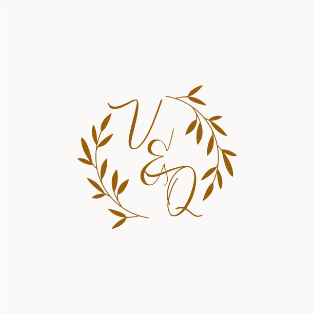 Vq首字母婚礼标志图片下载