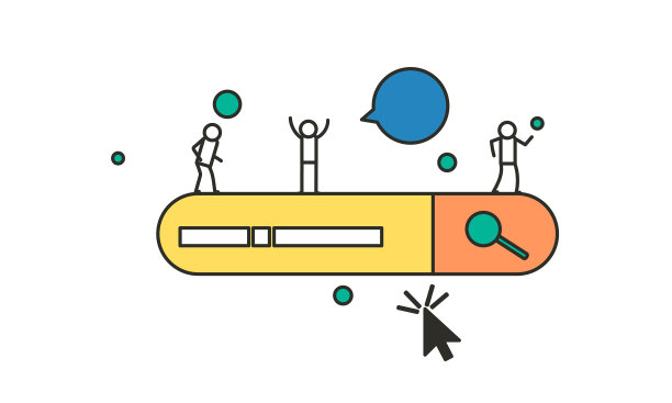 一个男人使用在线搜索引擎的概念图片下载