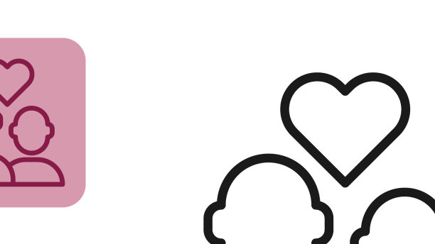 黑线恋人情侣图标孤立在白色图片下载