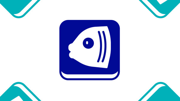 蓝色鱼头图标隔离无缝图案上图片下载