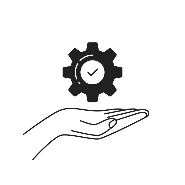 黑色细线手握齿轮般高效图片下载