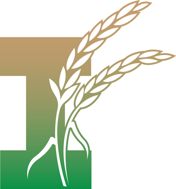 字母I与水稻植物图标模板图片下载