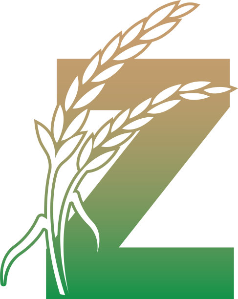字母z与水稻植物图标模板图片下载